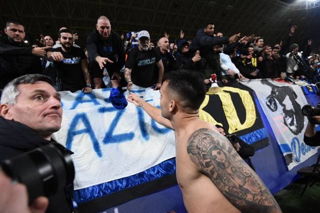 Lautaro Martinez (Inter) during the Italian Italy SuperCup match between Inter 3-0 Lazio at Al -Awwal Stadium on Riyad January 19 , 2023 in Florence Italy. Noxthirdxpartyxsales  (241304107)