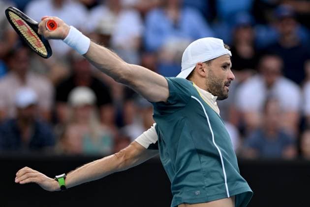 TENNIS AUSTRALIAN OPEN, Grigor Dimitrov of Bulgaria in action during his round 3 match against Nuno Borges from Portugal on Day 7 of the 2024 Australian Open at Melbourne Park in Melbourne, Saturday, January 20, 2024. ( NO ARCHIVING, EDITORIAL USE ONLY, NO USE IN BOOKS WITHOUT CONSENT MELBOURNE VICTORIA AUSTRALIA  Copyright: xLUKASxCOCHx 20240120001891296387