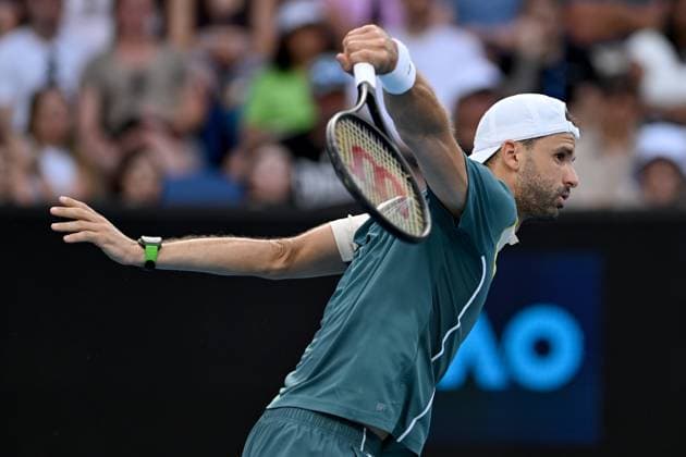 TENNIS AUSTRALIAN OPEN, Grigor Dimitrov of Bulgaria in action during his round 3 match against Nuno Borges from Portugal on Day 7 of the 2024 Australian Open at Melbourne Park in Melbourne, Saturday, January 20, 2024. ( NO ARCHIVING, EDITORIAL USE ONLY, NO USE IN BOOKS WITHOUT CONSENT MELBOURNE VICTORIA AUSTRALIA  Copyright: xLUKASxCOCHx 20240120001891296490