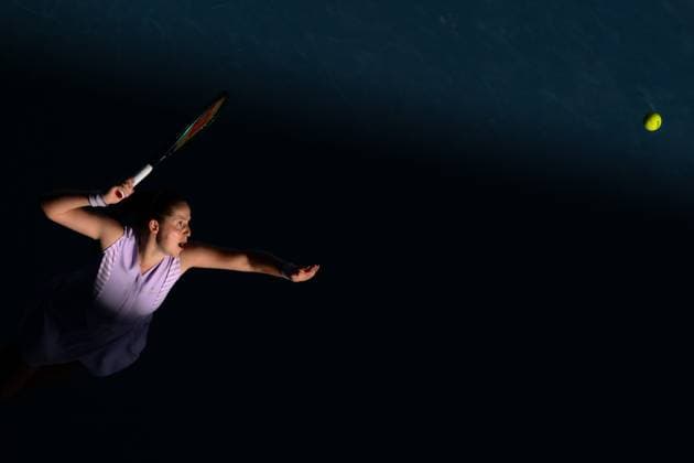 Jelena Ostapenko (LAT) during her third round match Australian Open, Day Seven, Tennis, Melbourne Park, Melbourne, Australia - 20 Jan 2024  Copyright: xJamesxGourley Shutterstockx 14306286cc