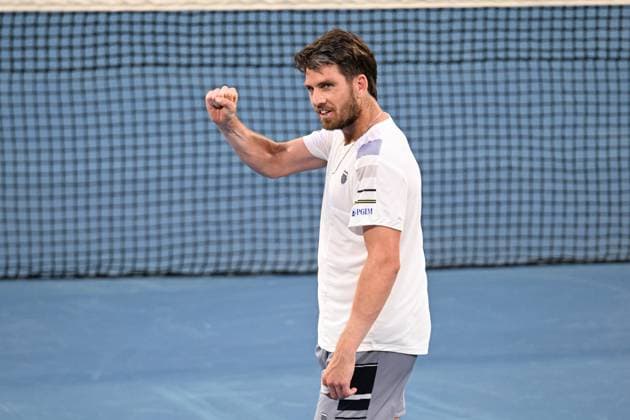 Cameron Norrie (GBR) celebrates winning his third round match Australian Open, Day Seven, Tennis, Melbourne Park, Melbourne, Australia - 20 Jan 2024  Copyright: xJamesxGourley Shutterstockx 14306286fq
