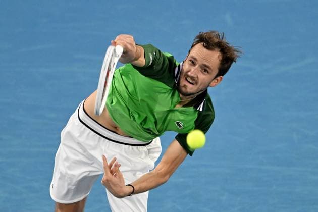 TENNIS AUSTRALIAN OPEN, Daniil Medvedev of Russia reacts during his 3rd round match against Felix Auger-Aliassime of Canada on Day 7 of the 2024 Australian Open at Melbourne Park in Melbourne, Saturday, January 20, 2024. ( NO ARCHIVING, EDITORIAL USE ONLY, NO USE IN BOOKS WITHOUT CONSENT MELBOURNE VICTORIA AUSTRALIA  Copyright: xLUKASxCOCHx 20240120001891301997