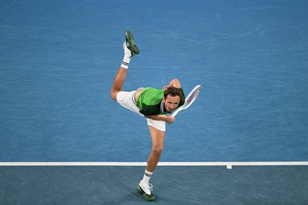 TENNIS AUSTRALIAN OPEN, Daniil Medvedev of Russia reacts during his 3rd round match against Felix Auger-Aliassime of Canada on Day 7 of the 2024 Australian Open at Melbourne Park in Melbourne, Saturday, January 20, 2024. ( NO ARCHIVING, EDITORIAL USE ONLY, NO USE IN BOOKS WITHOUT CONSENT MELBOURNE VICTORIA AUSTRALIA  Copyright: xLUKASxCOCHx 20240120001891302064