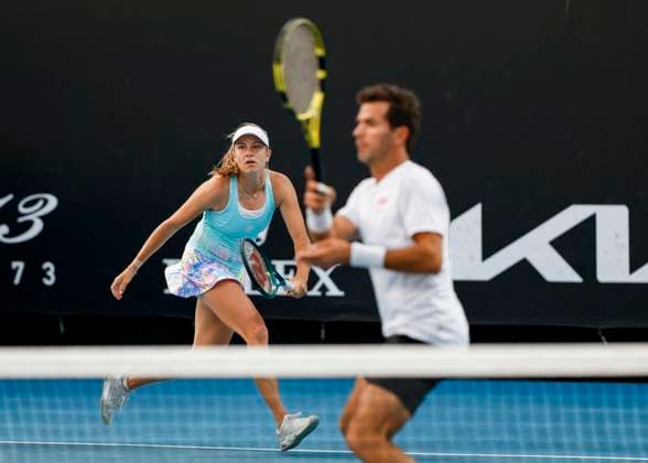 Ellen Perez Jean Julien Rojer, Mixed Doubles, Australian Open 2024, Melbourne Park, Melbourne, Victoria, Australia Copyright: xJuergenxHasenkopfx