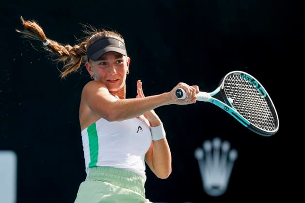 Julia Stusek, Girls Singles GS, Australian Open 2024, Melbourne Park, Melbourne, Victoria, Australia Copyright: xJuergenxHasenkopfx