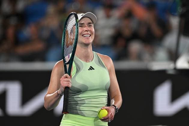 TENNIS AUSTRALIAN OPEN, Elina Svitolina of Ukraine celebrates her 3rd round defeat of Viktorija Golubic of Switzerland on Day 7 of the 2024 Australian Open at Melbourne Park in Melbourne, Saturday, January 20, 2024. ( NO ARCHIVING, EDITORIAL USE ONLY, NO USE IN BOOKS WITHOUT CONSENT MELBOURNE VICTORIA AUSTRALIA  Copyright: xLUKASxCOCHx 20240120001891325041