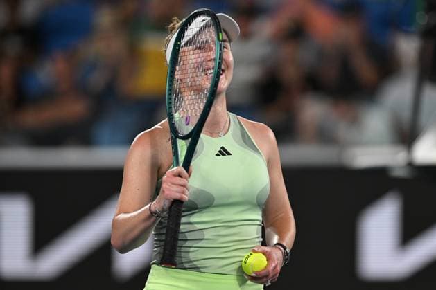 TENNIS AUSTRALIAN OPEN, Elina Svitolina of Ukraine celebrates her 3rd round defeat of Viktorija Golubic of Switzerland on Day 7 of the 2024 Australian Open at Melbourne Park in Melbourne, Saturday, January 20, 2024. ( NO ARCHIVING, EDITORIAL USE ONLY, NO USE IN BOOKS WITHOUT CONSENT MELBOURNE VICTORIA AUSTRALIA  Copyright: xLUKASxCOCHx 20240120001891325082
