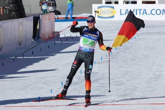 Bilder des Jahres 2024, Sport 01 Januar Sport Themen der Woche KW03 Sport Bilder des Tages IBU Worldcup Biathlon Antholz 2024, 20.01.2024 Biathlon, BMW IBU Worldcup Biathlon Antholz-Anterselva 2024, 20.01.2024, SINGLE MIXED RELAY (W+M) Bild: Siegerjubel STRELOW Justus (GER, 7-2) *** IBU Worldcup Biathlon Antholz 2024, 20 01 2024 Biathlon, BMW IBU Worldcup Biathlon Antholz Anterselva 2024, 20 01 2024, SINGLE MIXED RELAY W M Picture Winners cheer STRELOW Justus GER, 7 2 Copyright: xBEAUTIFULxSPORTS NilsxKoepkex