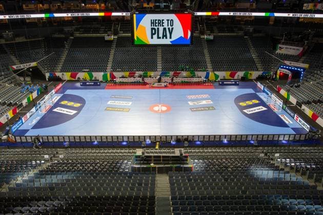 Lanxess Arena - Cologne HANDBALL : Championnat d Europe 2024 : France vs Islande - 01 20 2024 LaurentTheophile Panoramic 