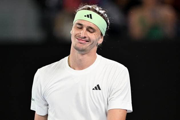 Alexander Zverev (GER) reacts during his third round match Australian Open, Day Seven, Tennis, Melbourne Park, Melbourne, Australia - 20 Jan 2024  Copyright: xJamesxGourley Shutterstockx 14306286iu