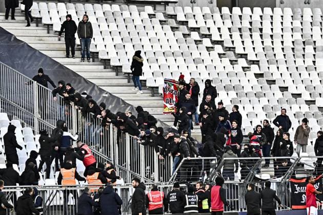 Incidents entre supporters Nicois et Girondins FOOTBALL : Bordeaux vs Nice - 16eme de Finale de la Coupe de France - Bordeaux - 20-01-2024 ThierryBreton Panoramic 