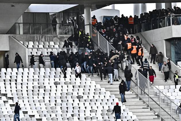 Incidents entre supporters Nicois et Girondins FOOTBALL : Bordeaux vs Nice - 16eme de Finale de la Coupe de France - Bordeaux - 20-01-2024 ThierryBreton Panoramic 