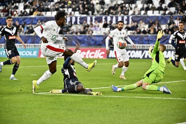 Evann Gessand (ogc) FOOTBALL : Bordeaux vs Nice - 16eme de Finale de la Coupe de France - Bordeaux - 20-01-2024 ThierryBreton Panoramic 
