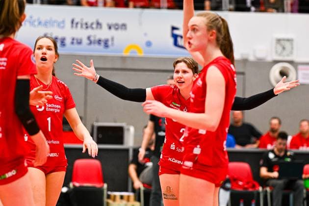 1 Volleyball Bundesliga Women, Dresdner SC vs Allianz MTV Stuttgart, Dresden, 20 01 2024 Larissa Winter Dresdner SC, 2 1 Volleyball Bundesliga Women, Dresdner SC vs Allianz MTV Stuttgart on 20 01 2024 at the Margon Arena Dresden Copyright: xBEAUTIFULxSPORTS Hoepnerx