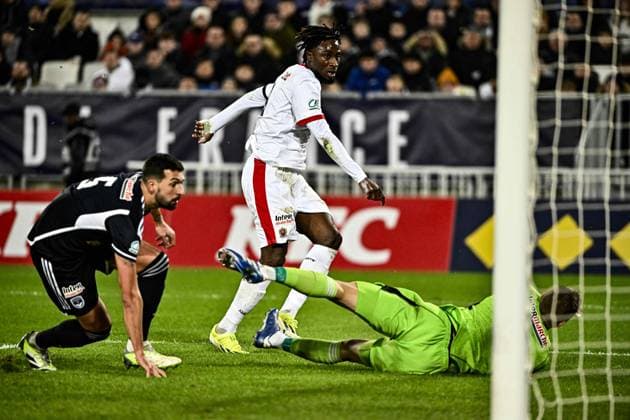 But Evann Gessand (ogc) FOOTBALL : Bordeaux vs Nice - 16eme de Finale de la Coupe de France - Bordeaux - 20-01-2024 ThierryBreton Panoramic 