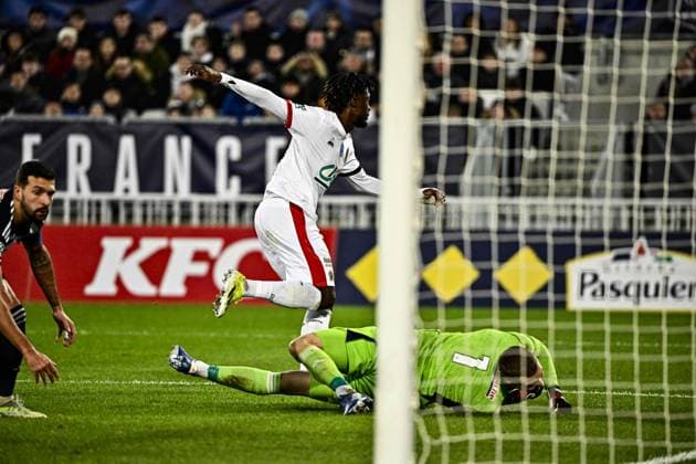 But Evann Gessand (ogc) FOOTBALL : Bordeaux vs Nice - 16eme de Finale de la Coupe de France - Bordeaux - 20-01-2024 ThierryBreton Panoramic 