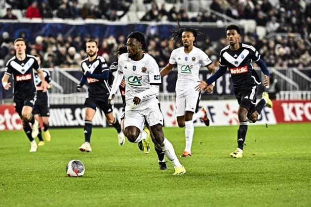 Evann Gessand (ogc) FOOTBALL : Bordeaux vs Nice - 16eme de Finale de la Coupe de France - Bordeaux - 20-01-2024 ThierryBreton Panoramic 