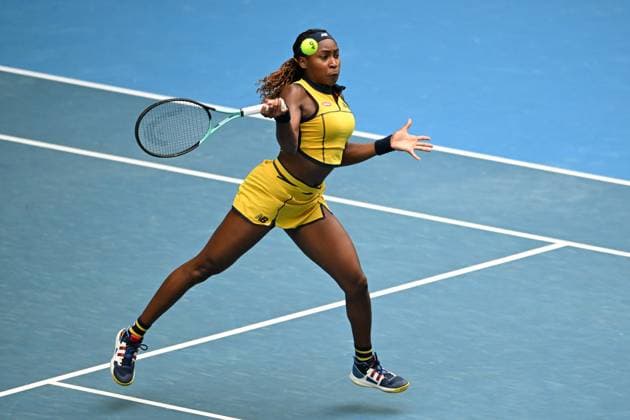 Cori Gauff (USA) in action during her fourth round match Australian Open, Day Eight, Tennis, Melbourne Park, Melbourne, Australia - 21 Jan 2024  Copyright: xJamesxGourley Shutterstockx 14306289m