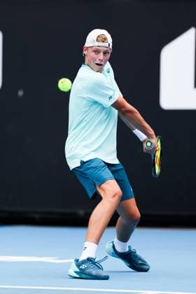 January 21, 2024, Melbourne, Victoria, Australia: MELBOURNE, AUSTRALIA - JANUARY 21: Cruz Hewitt of Australia competes against Alexander Razeghi of the United States in their first round singles match during the 2024 Australian Open Junior Championships at Melbourne Park on January 21, 2024 in Melbourne, Australia Melbourne Australia - ZUMAp121 20240121_zsp_p121_052 Copyright: xChrisxPutnamx
