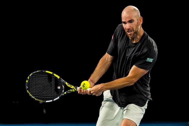 MELBOURNE, VIC - JANUARY 21: Adrian Mannarino of France in action during the 4th round of the 2024 Australian Open on January 21 2024, at Melbourne Park in Melbourne, Australia. (Photo by Jason Heidrich Icon Sportswire) TENNIS: JAN 21 Australian Open EDITORIAL USE ONLY Icon240121168