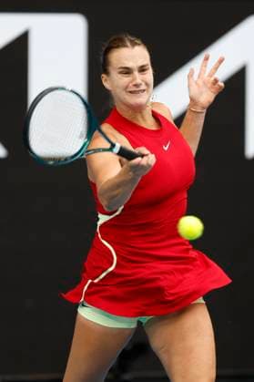 January 21, 2024, Melbourne, Victoria, Australia: Aryna Sabalenka) in action during their round four singles match against Amanda Anisimova (USA on day eight of the 2024 Australian Open at Melbourne Park on January 21, 2024 in Melbourne, Australia. Melbourne Australia - ZUMAl131 20240121_zsp_l131_042 Copyright: xCiroxDexLucax