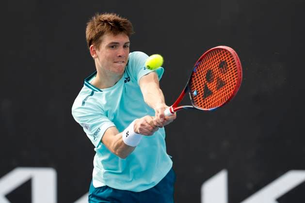 Max Stenzer GER , Boys Singles BS, Australian Open 2024, Melbourne Park, Melbourne, Victoria, Australia Copyright: xJuergenxHasenkopfx