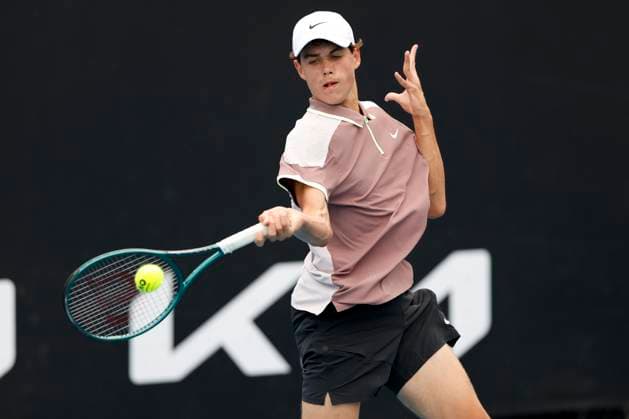Tom Sickenberger GER , Boys Singles BS, Australian Open 2024, Melbourne Park, Melbourne, Victoria, Australia Copyright: xJuergenxHasenkopfx