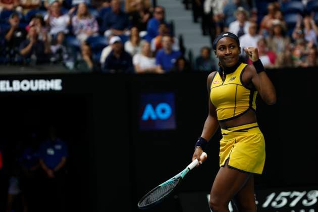 2024 Australian Open - Day 8 Coco Gauff of the USA is in action during her round four singles match against Magdalena Frech of Poland on day seven of the 2024 Australian Open at Melbourne Park in Melbourne, Australia, on January 20, 2024. Melbourne Victoria Australia  Copyright: xCiroxDexLucax originalFilename:deluca-2024aust240121_npb3s.jpg