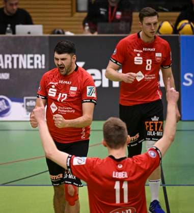 Volleyball 2 Bundesliga Season 2023 2024 TV Rottenburg TuS Kriftel 20 01 2024 JUBEL TV Rottenburg Yannick Menke li