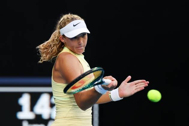 January 21, 2024, Melbourne, Victoria, Australia: MELBOURNE, AUSTRALIA - JANUARY 21: Mirra Andreeva of Russia plays against Barbora Krejcikova of Czech Republic on day 8 of the 2024 Australian Open at Melbourne Park on January 21, 2024 in Melbourne, Australia. Melbourne Australia - ZUMAp121 20240121_zsp_p121_111 Copyright: xChrisxPutnamx