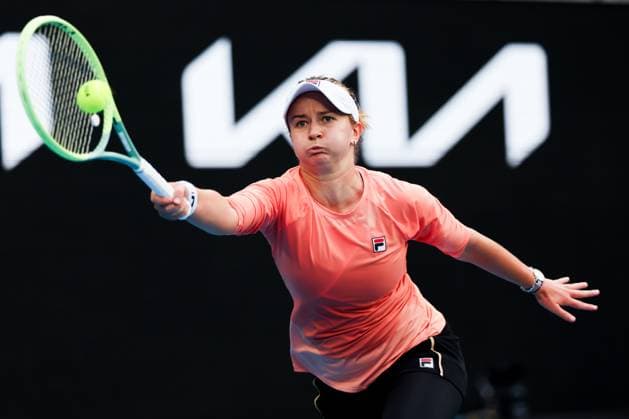 January 21, 2024, Melbourne, Victoria, Australia: MELBOURNE, AUSTRALIA - JANUARY 21: Barbora Krejcikova of Czech Republic playing Mirra Andreeva of Russia plays on day 8 of the 2024 Australian Open at Melbourne Park on January 21, 2024 in Melbourne, Australia. Melbourne Australia - ZUMAp121 20240121_zsp_p121_118 Copyright: xChrisxPutnamx