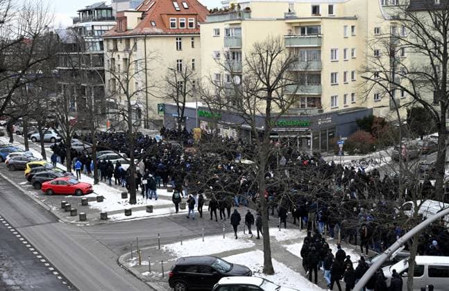 Soccer, Men, Season 2023 2024, 2 Bundesliga 18 Matchday , Hertha BSC Fortuna Düsseldorf, Commemoration of the late President Kay Bernstein Hertha BSC , in the picture funeral march of the fans and Ultras for the late President Kay Bernstein Hertha BSC , here in Reichsstraße, 21 01 2024, Copyright: xMatthiasxKochx