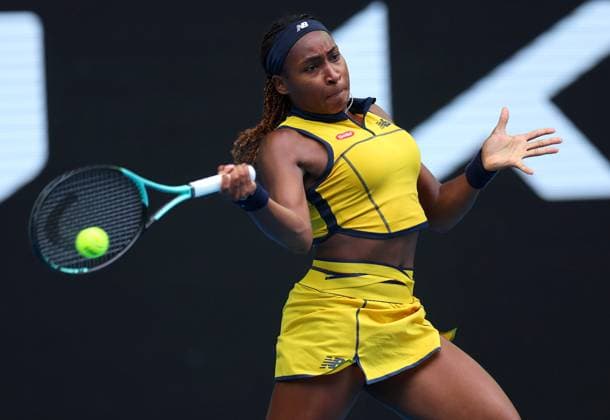 Coco Gauff of USA in action Australian Open, Day Eight, Tennis, Melbourne Park, Melbourne, Australia - 21 Jan 2024  Copyright: xEllaxLing Shutterstockx 14306288am