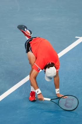 January 21, 2024, Melbourne, Victoria, Australia: MELBOURNE, AUSTRALIA - JANUARY 21: Alex de Minaur of Australia plays Andrey Rublev of Russia on day 8 of the 2024 Australian Open at Melbourne Park on January 21, 2024 in Melbourne, Australia. Melbourne Australia - ZUMAp121 20240121_zsp_p121_127 Copyright: xChrisxPutnamx
