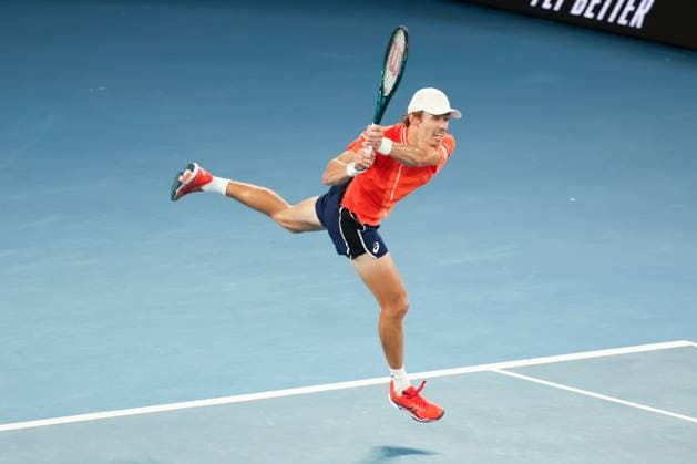 January 21, 2024, Melbourne, Victoria, Australia: MELBOURNE, AUSTRALIA - JANUARY 21: Alex de Minaur of Australia plays Andrey Rublev of Russia on day 8 of the 2024 Australian Open at Melbourne Park on January 21, 2024 in Melbourne, Australia. Melbourne Australia - ZUMAp121 20240121_zsp_p121_142 Copyright: xChrisxPutnamx