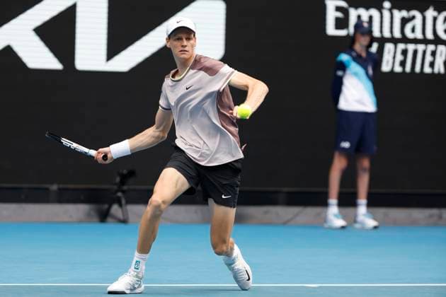 January 21, 2024, Melbourne, Victoria, Australia: Jannik Sinner ( ITA) during their round four singles match againstKaren Khachanov on day eight of the 2024 Australian Open at Melbourne Park on January 21, 2024 in Melbourne, Australia. Melbourne Australia - ZUMAl131 20240121_zsp_l131_069 Copyright: xCiroxDexLucax