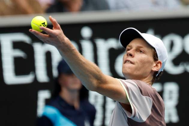 January 21, 2024, Melbourne, Victoria, Australia: Jannik Sinner ( ITA) during their round four singles match againstKaren Khachanov on day eight of the 2024 Australian Open at Melbourne Park on January 21, 2024 in Melbourne, Australia. Melbourne Australia - ZUMAl131 20240121_zsp_l131_078 Copyright: xCiroxDexLucax