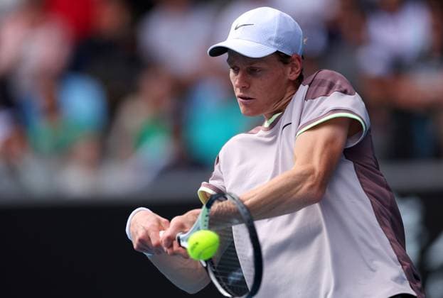 Jannik Sinner of Italy in action Australian Open, Day Eight, Tennis, Melbourne Park, Melbourne, Australia - 21 Jan 2024  Copyright: xEllaxLing Shutterstockx 14306288br