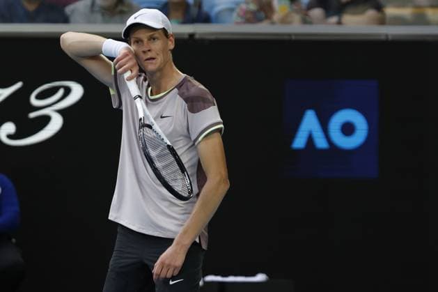 Jannik Sinner ( ITA) during their round four singles match againstKaren Khachanov during Australian Open, International Tennis match in Melbourne, Australia, January 21 2024  Copyright: xAgnxFoto IPAxSportx xipa-agency.x xx IPA_42842599 IPA_Agency_IPA42842599