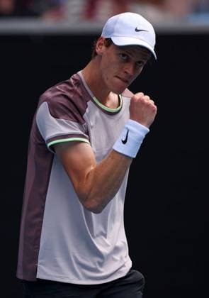 Jannik Sinner of Italy celebrates Australian Open, Day Eight, Tennis, Melbourne Park, Melbourne, Australia - 21 Jan 2024  Copyright: xEllaxLing Shutterstockx 14306288cq