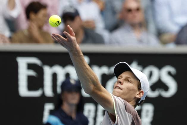 International Tennis match - Australian Open Jannik Sinner ( ITA) during their round four singles match againstKaren Khachanov during Australian Open, International Tennis match in Melbourne, Australia, January 21 2024 Melbourne Australia  Copyright: xIPAxSport ABACAx