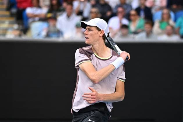 2024 Australian Open - Melbourne Jannik Sinner (ITA) during his fourth round match at the 2024 Australian Open at Melbourne Park in Melbourne, Australia, on January 21, 2024. Photo by Corinne Dubreuil ABACAPRESS.COM Melbourne Australia  Copyright: xDubreuilxCorinne ABACAx