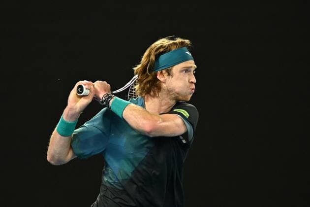 2024 Australian Open - Melbourne Andrey Rublev (RUS) during his fourth round match at the 2024 Australian Open at Melbourne Park in Melbourne, Australia, on January 21, 2024. Photo by Corinne Dubreuil ABACAPRESS.COM Melbourne Australia  Copyright: xDubreuilxCorinne ABACAx