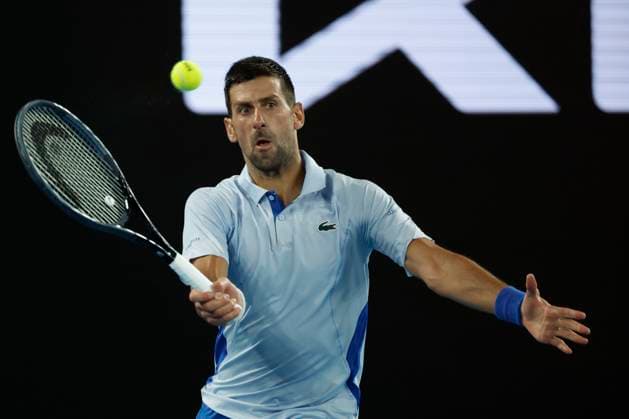 21st January 2024; Melbourne Park, Melbourne, Victoria, Australia; Australian Open Tennis Championship Day 8; Novak Djokovic (SRB) in action during the round four singles match against Adrian Mannarino (FRA)  ActionPlus12599963 NaFoto