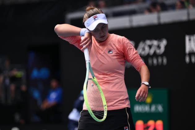 Barbora Krejcikova (CZE) during her fourth round match Australian Open, Day Eight, Tennis, Melbourne Park, Melbourne, Australia - 21 Jan 2024  Copyright: xJamesxGourley Shutterstockx 14306289gw