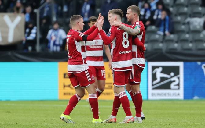 Isak Bergmann Johannesson cheers after 1 1 joy emotion jubilation Sport Football Soccer DFL 2 Bundesliga Men 18 Matchday Season 2023 2024 21 01 2024 Hertha BSC Berlin vs Fortuna Düsseldorf DFL regulations prohibit any use of photographs as image sequences and or quasi video