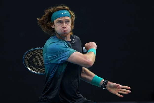 Andrey Rublev of Russia in action Australian Open, Day Eight, Tennis, Melbourne Park, Melbourne, Australia - 21 Jan 2024  Copyright: xEllaxLing Shutterstockx 14306288dk