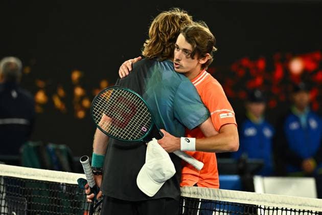 2024 Australian Open - Melbourne Andrey Rublev (RUS) during his fourth round match at the 2024 Australian Open at Melbourne Park in Melbourne, AUSTRALIA, on January 21, 2024. Photo by Corinne Dubreuil ABACAPRESS.COM MELBOURNE  Copyright: xDubreuilxCorinne ABACAx