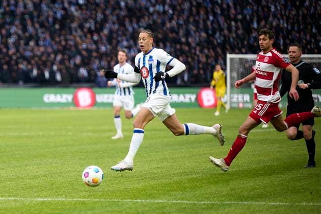 Derry Scherhant Hertha BSC, 39 , GER, Hertha BSC vs Fortuna Duesseldorf, Soccer Men, 2 Bundesliga, Season 2023 2024, Matchday 18, 21 01 2024 DFL REGULATIONS PROHIBIT ANY USE OF PHOTOGRAPHS AS IMAGE SEQUENCES AND OR QUASI VIDEO GER, Hertha BSC vs Fortuna Duesseldorf, Soccer Men, 2 Bundesliga, Season 2023 2024, Matchday 18, 21 01 2024 Berlin Copyright: xEibner-Pressefotox xClaudiusxRauchx EP_CRH