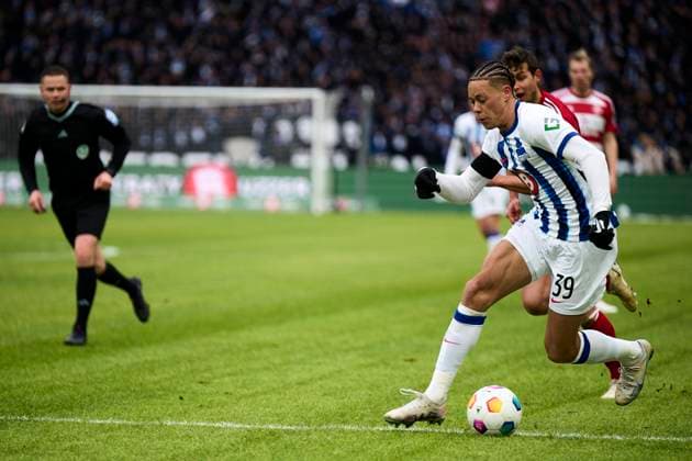 Derry Scherhant Hertha BSC, 39 , GER, Hertha BSC vs Fortuna Duesseldorf, Soccer Men, 2 Bundesliga, Season 2023 2024, Matchday 18, 21 01 2024 DFL REGULATIONS PROHIBIT ANY USE OF PHOTOGRAPHS AS IMAGE SEQUENCES AND OR QUASI VIDEO GER, Hertha BSC vs Fortuna Duesseldorf, Soccer Men, 2 Bundesliga, Season 2023 2024, Matchday 18, 21 01 2024 Berlin Copyright: xEibner-Pressefotox xClaudiusxRauchx EP_CRH